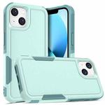 For iPhone 14 Soft TPU Hard PC Phone Case (Light Green)