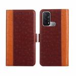 For OPPO Reno5 A Ostrich Texture Flip Leather Phone Case(Brown)