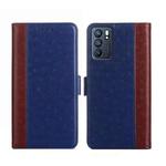 For OPPO Reno6 5G Ostrich Texture Flip Leather Phone Case(Blue)