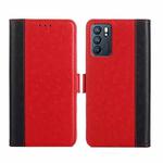 For OPPO Reno6 5G Ostrich Texture Flip Leather Phone Case(Red)