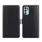 For OPPO Reno6 4G Ostrich Texture Flip Leather Phone Case(Black)