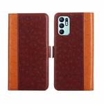For OPPO Reno6 4G Ostrich Texture Flip Leather Phone Case(Brown)