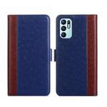 For OPPO Reno6 4G Ostrich Texture Flip Leather Phone Case(Blue)