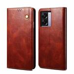 For OPPO A57/Realme Q5i/Realme V23/Realme Narzo 50 5G /A77 5G/A57 4G Oil Wax Crazy Horse Texture Leather Phone Case(Brown)