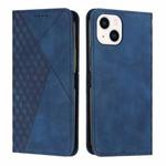 For iPhone 14 Diamond Pattern Splicing Skin Feel Magnetic Phone Case (Blue)