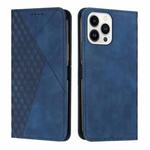 For iPhone 14 Pro Max Diamond Pattern Splicing Skin Feel Magnetic Phone Case (Blue)