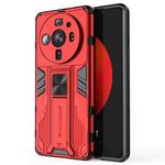 For Xiaomi 12S Ultra Supersonic PC + TPU Shock-proof Protective Phone Case with Holder(Red)