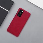 For Huawei P40 NILLKIN QIN Series Crazy Horse Texture Horizontal Flip Leather Case with Card Slot(Red)