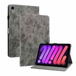 For iPad mini 6 Tiger Pattern PU Tablet Case With Sleep / Wake-up Function For iPad mini 2021(Grey)