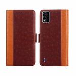 For Itel A48 Ostrich Texture Flip Leather Phone Case(Brown)