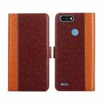 For Tecno Pop 2 / Pop 2 F / Pop 2 Pro / Pop 2 Power / Itel P13 Ostrich Texture Flip Leather Phone Case(Brown)