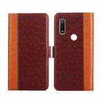 For Fujitsu Arrows WE-F-51B Ostrich Texture Flip Leather Phone Case(Brown)