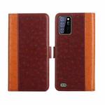 For OUKITEL C25 Ostrich Texture Flip Leather Phone Case(Brown)