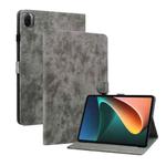 For Xiaomi Pad 5/Pad 5 Pro Tiger Pattern PU Tablet Case With Sleep / Wake-up Function(Grey)
