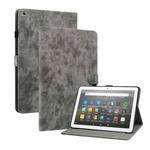 For Amazon Fire HD 8 2015/2016/2017/2018 Tiger Pattern PU Tablet Case(Grey)