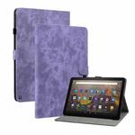 For Amazon Fire HD 8 2020 Tiger Pattern PU Tablet Case With Sleep / Wake-up Function(Purple)