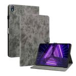 For Lenovo K10 Tiger Pattern PU Tablet Case(Grey)