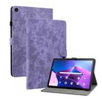For Lenovo Tab M10 10.1 3rd Gen Tiger Pattern PU Tablet Case(Purple)