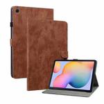 For Samsung Galaxy Tab S6 Lite Tiger Pattern PU Tablet Case With Sleep / Wake-up Function(Brown)