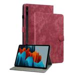 For Samsung Galaxy Tab S9 Tiger Pattern Flip Leather Tablet Case(Red)