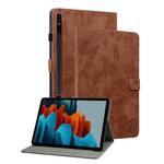 For Samsung Galaxy Tab S9+ Tiger Pattern Flip Leather Tablet Case(Brown)