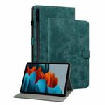 For Samsung Galaxy Tab S9+ Tiger Pattern Flip Leather Tablet Case(Dark Green)