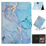 For Amazon Kindle Paperwhite 5 Marble Pattern Smart Leather Tablet Case(Blue)