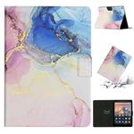 For Amazon Kindle HD 8 2018 / 2017 / 2016 Marble Pattern Smart Leather Tablet Case(Pink Blue)