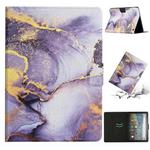 For Amazon Kindle HD 10 2021 Marble Pattern Smart Leather Tablet Case(Purple)