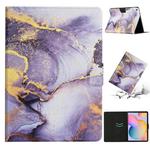 For Samsung Galaxy Tab S6 Lite P610 Marble Pattern Smart Leather Tablet Case(Purple)