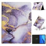 For Huawei MediaPad M5 Lite Marble Pattern Smart Leather Tablet Case(Purple)