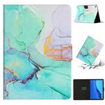 For Huawei MediaPad M5 Lite Marble Pattern Smart Leather Tablet Case(Green)