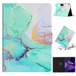 For Lenovo Tab M10 3rd Gen Marble Pattern Smart Leather Tablet Case(Green)