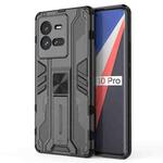 For vivo iQOO 10 Pro Supersonic PC + TPU Shock-proof Protective Phone Case with Holder(Black)