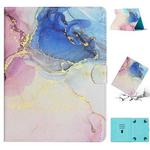 For 7 inch Tablet Marble Pattern Leather Tablet Case(Pink Blue)
