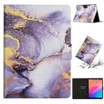For Huawei MatePad T8 Marble Pattern Leather Tablet Case(Purple)
