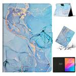 For Huawei MatePad T8 Marble Pattern Leather Tablet Case(Blue)