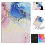 For Huawei MatePad T10s Marble Pattern Leather Tablet Case(Pink Blue)