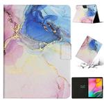 For Samsung Galaxy Tab A 10.1 2019 T510 Marble Pattern Leather Tablet Case(Pink Blue)