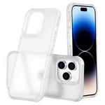 For iPhone 14 Pro Max Stereo Sound Design Shockproof Frosted Acrylic Phone Case (Transparent)