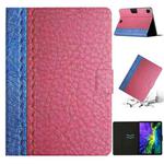 For iPad Pro 11 2020 Stitching Solid Color Smart Leather Tablet Case(Rose Red)