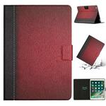 Stitching Solid Color Smart Leather Tablet Case For iPad Air / Air 2 / 9.7 2018 / 2017(Red)