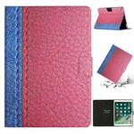 Stitching Solid Color Smart Leather Tablet Case For iPad Air / Air 2 / 9.7 2018 / 2017(Rose Red)