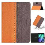 For iPad mini 6 Stitching Solid Color Smart Leather Tablet Case(Orange)