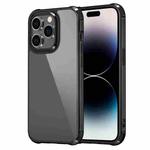 For iPhone 14 Pro Max Stereo Sound Design Shockproof Clear Acrylic Phone Case (Black)