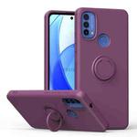 For Motorola Moto E30/E40 Ring Kickstand Silicone Phone Case(Dark Purple)