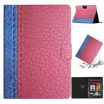 For Amazon Kindle Paperwhite 4 / 3 / 2 / 1 Stitching Solid Color Smart Leather Tablet Case(Rose Red)