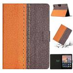 For Amazon Kindle Fire HD 7 2019/2017/2015 Stitching Solid Color Smart Leather Tablet Case(Orange)