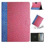 For Amazon Kindle Fire HD 8 2020 Stitching Solid Color Smart Leather Tablet Case(Rose Red)