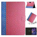 For Samsung Galaxy Tab A8 Stitching Solid Color Smart Leather Tablet Case(Rose Red)